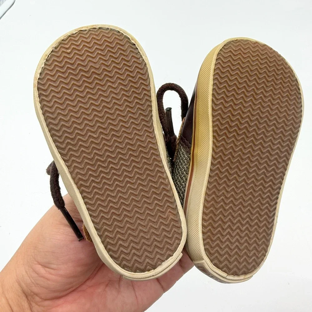 Sperry Bluefish Prewalker Kids Size 2M Brown Leather‎ Boat Shoes PB31924